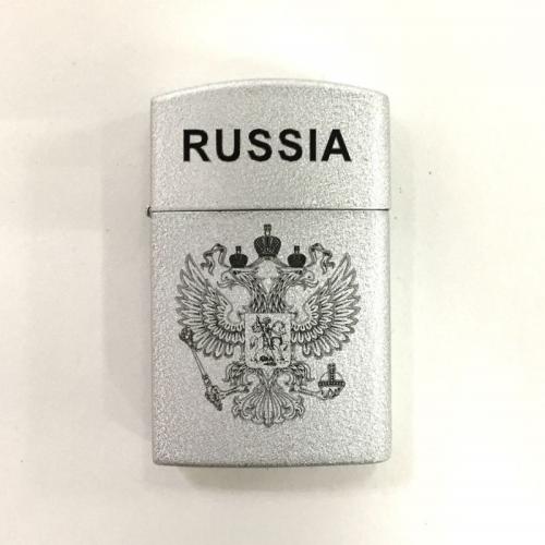 Бензиновая зажигалка Russia Серебристая