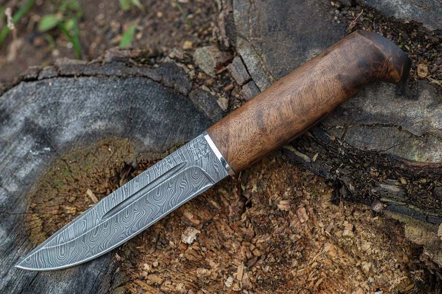 Финский нож Пуукко дамасская сталь