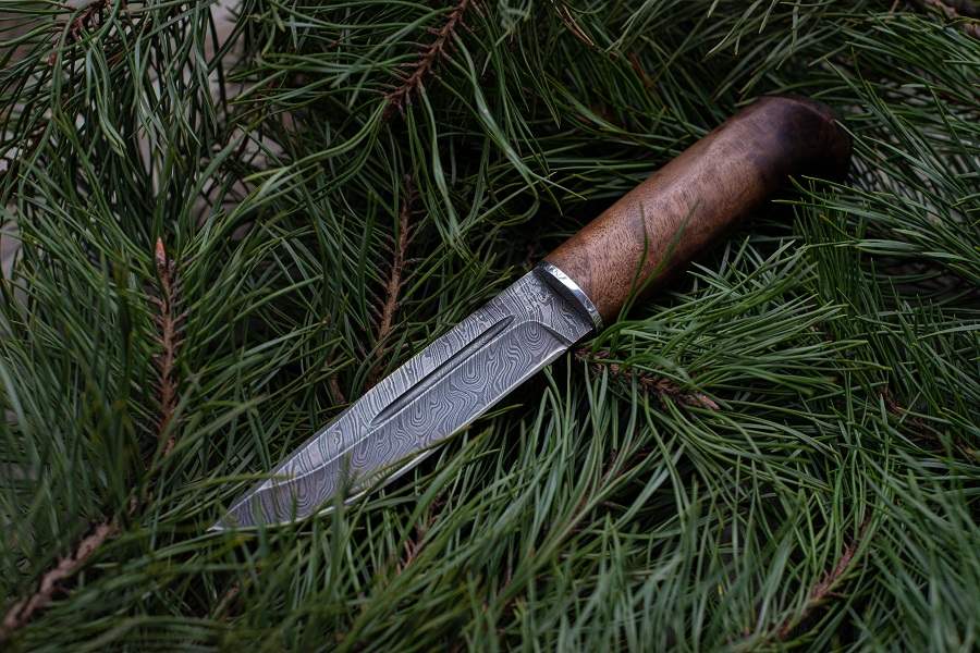 Финский нож Пуукко дамасская сталь