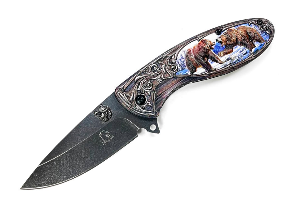 Складной нож Falcon Медведь (цветной)
